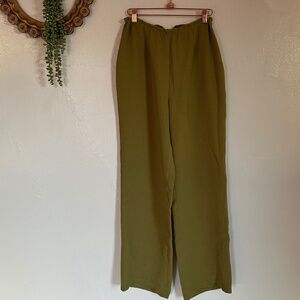 Babette San Francisco Green Wide Straight Leg Pants, Dress Pants, Size Small